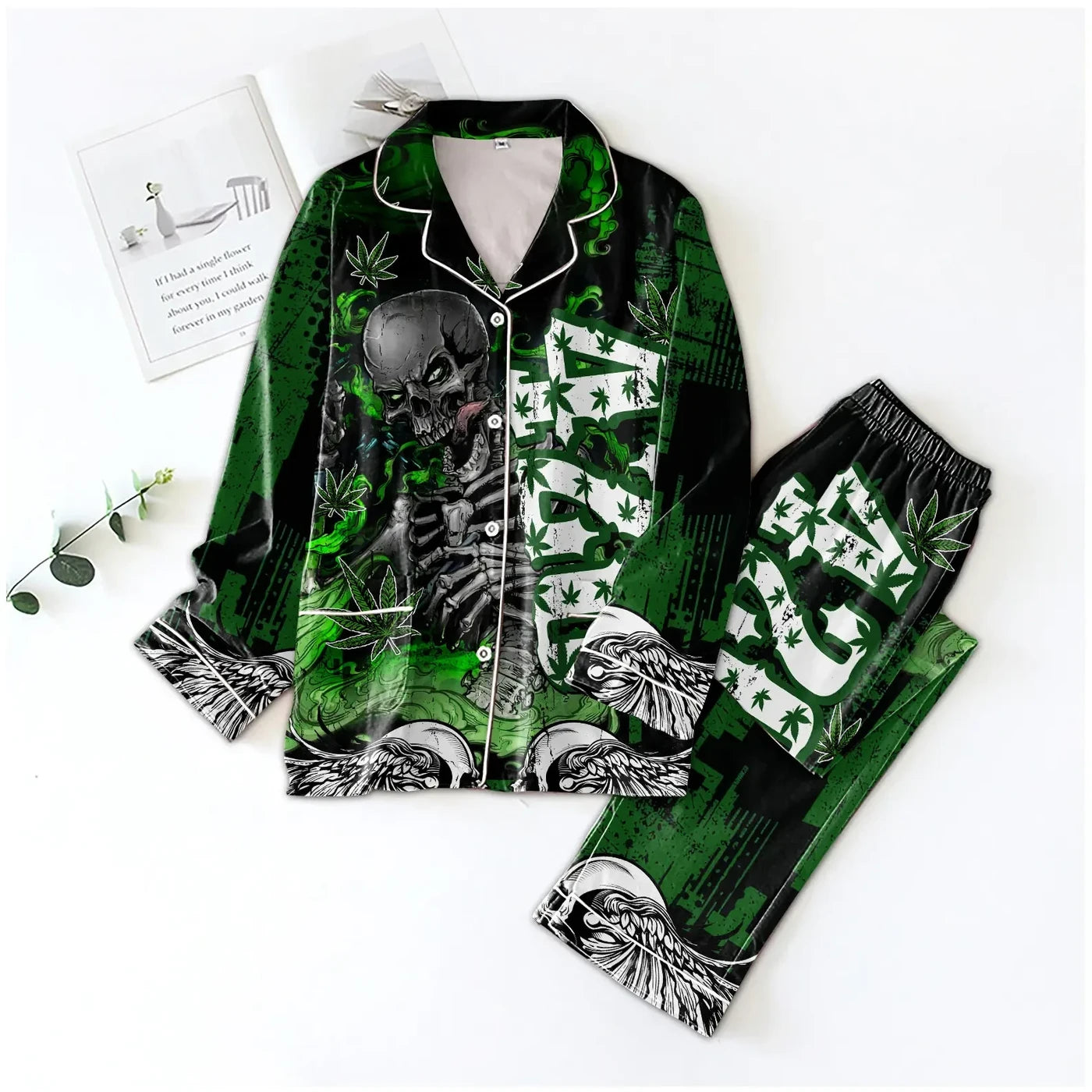 Skull Cannabis Premium Pajamas Set