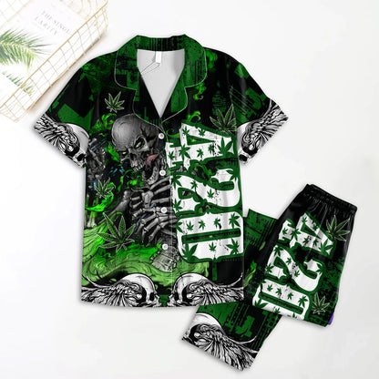 Skull Cannabis Premium Pajamas Set