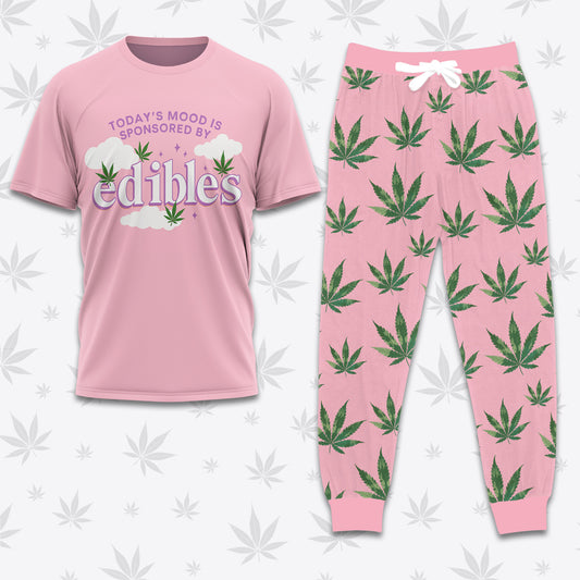 Today's Mood Is Sponsored By Edibles T-shirt And Pants Set