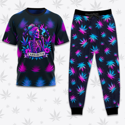 Cannabitch TNP11061 T-shirt And Pants Set