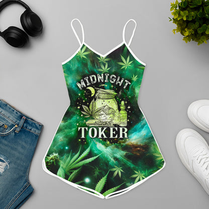Midnight Toker Green Galaxy Rompers