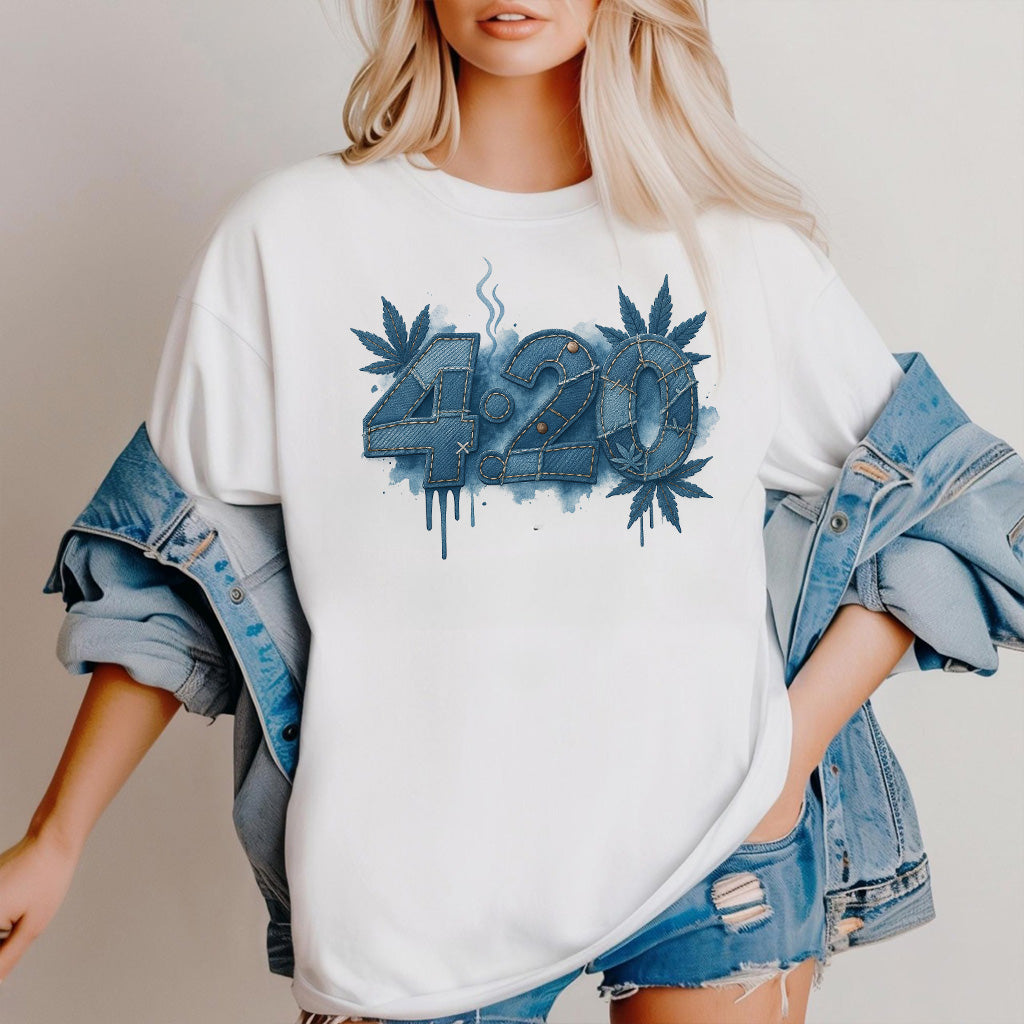 420 Denim Texture 2D T-shirt Made In USA