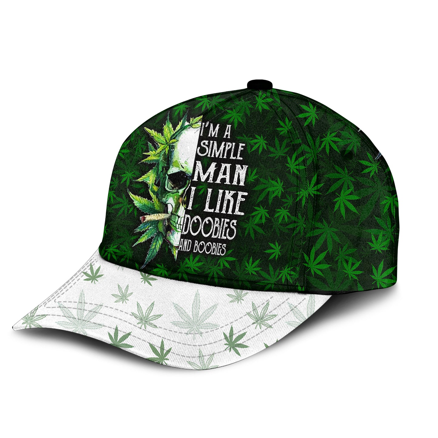 Skull Cannabis 2 Cap Baseball