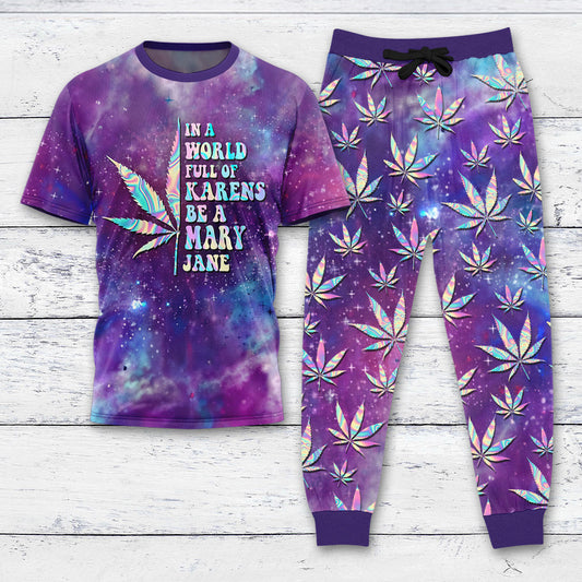 Purple Tiedye Gradient Be A MaryJane T-shirt And Pants Set