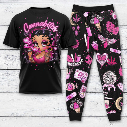 BB Cannabitch T-shirt And Pants Set