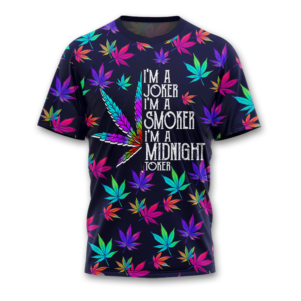 Psychedelic Weed Pattern MidNight Toker T-shirt And Pants Set