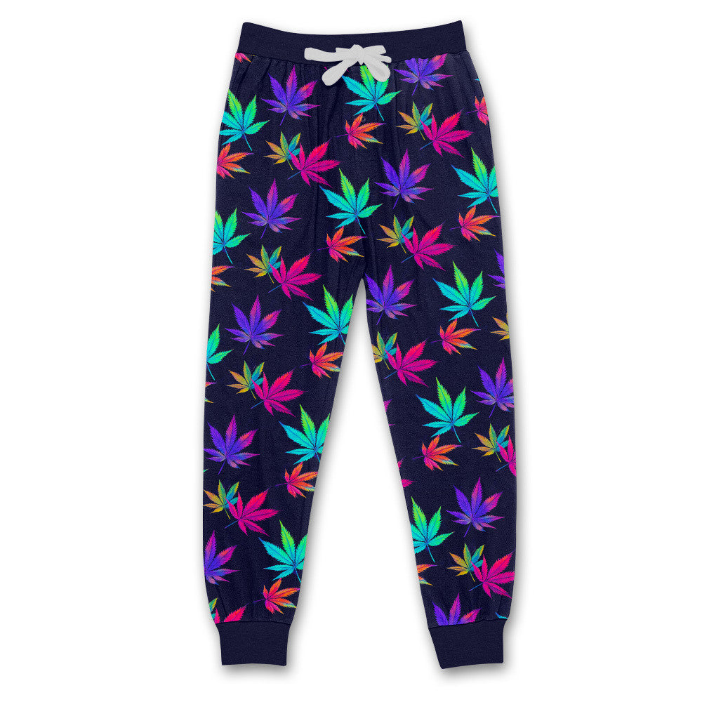 Psychedelic Weed Pattern MidNight Toker T-shirt And Pants Set
