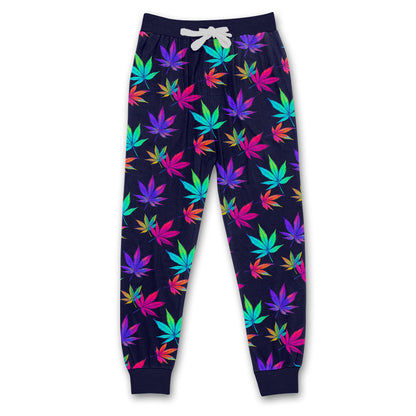 Psychedelic Weed Pattern MidNight Toker T-shirt And Pants Set