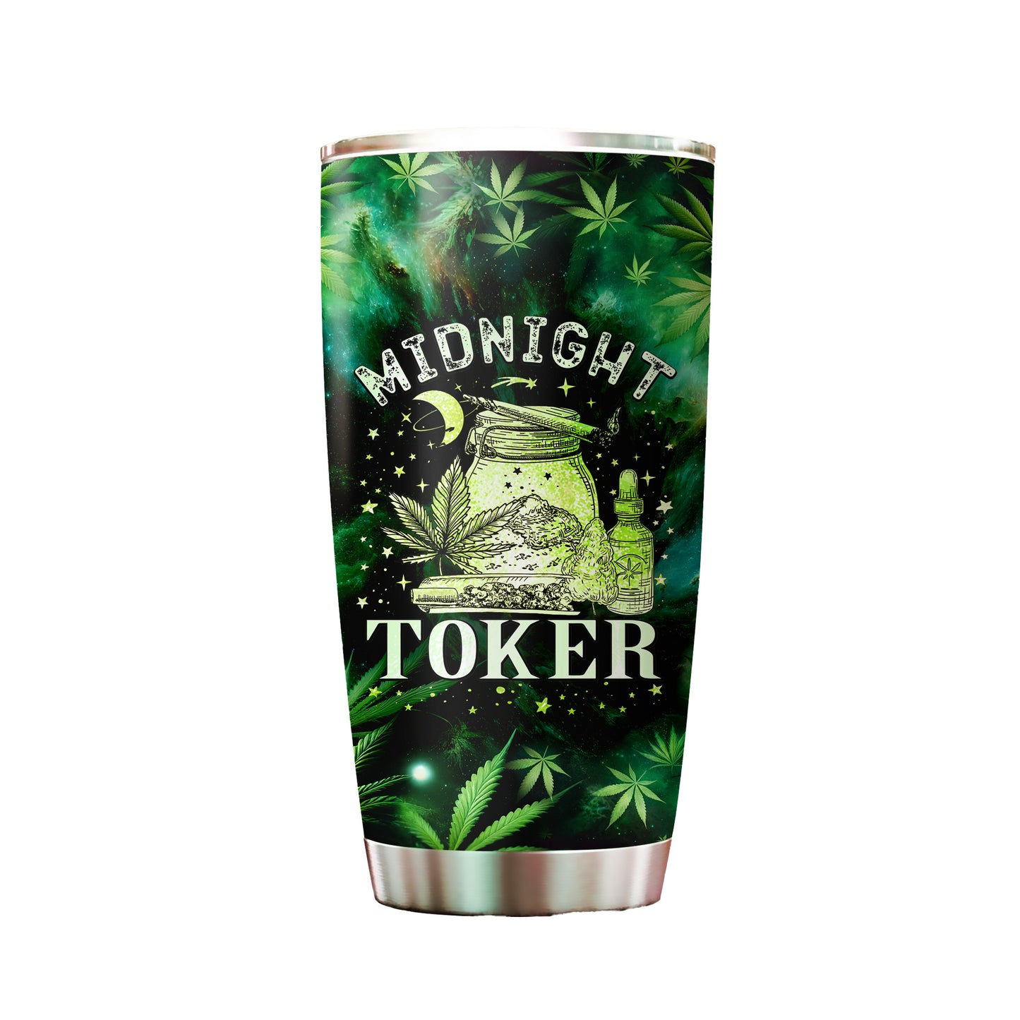 Midnight Toker Green Galaxy Tumbler